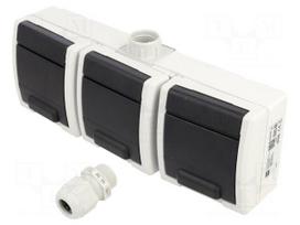 Connector: AC supply | socket | 2P+PE | 250VAC | 16A | wall mount | PIN: 3