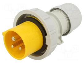Connector: AC supply | plug | male | 16A | 110VAC | IP44 | PIN: 3 | 2P+PE