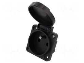 Connector: AC supply | socket | female | 16A | 250VAC | PIN: 3 | 2P+PE