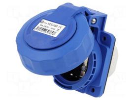 Connector: AC supply | socket | female | 16A | 250VAC | PIN: 3 | 2P+PE
