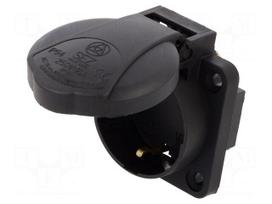 Connector: AC supply | socket | female | 16A | 250VAC | PIN: 3 | 2P+PE