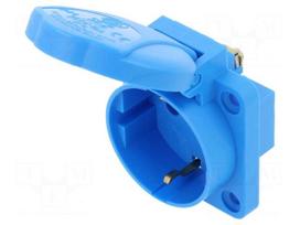 Connector: AC supply | socket | female | 16A | 250VAC | PIN: 3 | 2P+PE