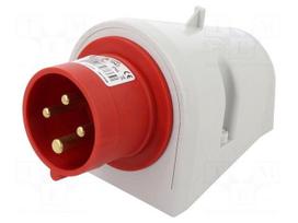 Connector: AC supply 3-phase | socket | male | 16A | 400VAC | IEC 60309