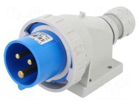 Connector: AC supply 3-phase | socket | male | 16A | 230VAC | IEC 60309