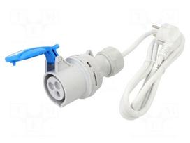 Transition: adapter | male/female | 16A | 230VAC | IEC 60309 | IP20