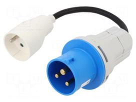 Transition: adapter | male/female | 16A | 230VAC | IEC 60309 | IP20