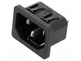 Connector: AC supply | socket | male | 10A | 250VAC | C14 (E) | 6100-4