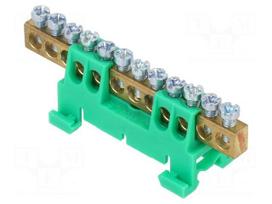 Connector: terminal block | for DIN rail mounting | green | ways: 1