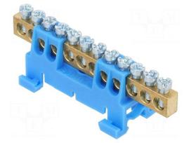 Connector: terminal block | for DIN rail mounting | blue | ways: 1