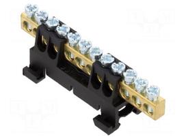 Connector: terminal block | for DIN rail mounting | black | ways: 1