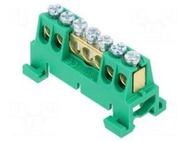 Connector: terminal block | for DIN rail mounting | green | ways: 1