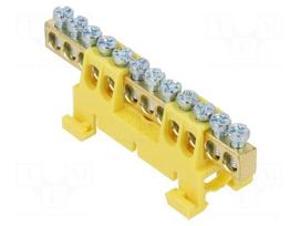 Connector: terminal block | for DIN rail mounting | yellow | ways: 1