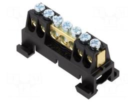 Connector: terminal block | for DIN rail mounting | black | ways: 1