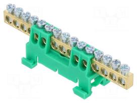 Connector: terminal block | for DIN rail mounting | green | ways: 1