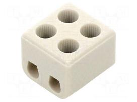 Connector: terminal block | ceramics | ways: 1 | terminals: 4