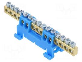 Connector: terminal block | for DIN rail mounting | blue | ways: 1