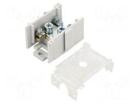 Splice terminal: distribution block | 125A | with cover | grey