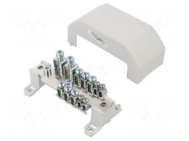 Splice terminal: distribution block | with cover | screw terminal