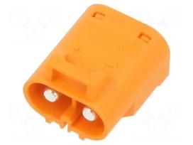 Connector: DC supply | socket | male | 30A | PIN: 2 | on PCBs | THR | orange