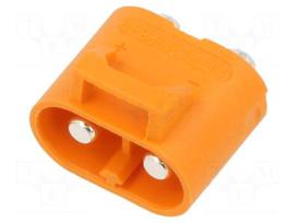 Connector: DC supply | socket | male | 30A | PIN: 2 | on PCBs | THR | orange