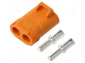 Connector: DC supply | plug | male | 30A | PIN: 2 | on PCBs | THR | orange