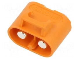 Connector: DC supply | socket | male | 30A | PIN: 2 | on PCBs | THR | orange
