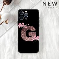 Flower Letter Pink Fashion pradinis dėklas Apple iPhone 11 13 14 12 Pro Max 7 8 Xr X 6 5 5s Se 2022 Black Silicone Phone Funda iPhone 13