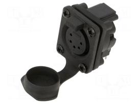 Connector: XLR | socket | female | AXS | 7.5A | 133V | PIN: 5 | IP65 | angled