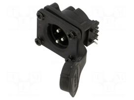 Connector: XLR | socket | male | AXS | 15A | 133V | PIN: 3 | IP65 | angled