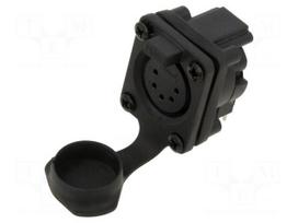 Connector: XLR | socket | female | AXS | 7.5A | 133V | PIN: 5 | IP65 | angled