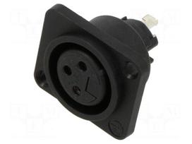 Connector: XLR | socket | female | PIN: 3 | straight | soldering | black