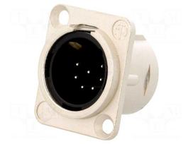 Connector: XLR | socket | male | PIN: 7 | straight | soldering | silver | 5A