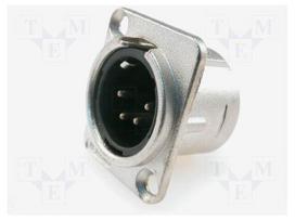 Connector: XLR | socket | male | PIN: 4 | straight | soldering | silver