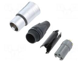 Connector: XLR | plug | female | XX-HE | 16A | PIN: 3 | straight | for cable