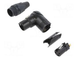 Connector: XLR | plug | female | RX | 16A | PIN: 3 | angled 90° | swivel