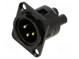 Connector: XLR | socket | male | PIN: 3 | straight | soldering | 16A
