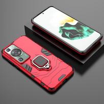 KEYSION smūgiams atsparus šarvų dėklas, skirtas Huawei P60 Pro P60 Art Silicone + PC žiedinis stovas telefono dangtelis, skirtas Huawei Nova 11 Pro 11i 10 SE for Huawei P60 Pro raudona