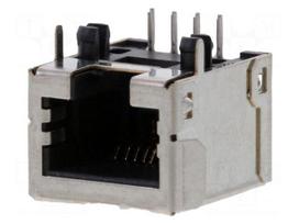 Connector: RJ45 | socket | PIN: 8 | angled 90° | THT | gold-plated | 8p8c