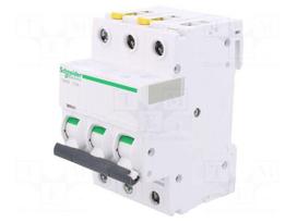 Circuit breaker | 400VAC | Inom: 1A | Poles: 3 | for DIN rail mounting