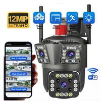 AIOOK 10X mastelio keitimas, WIFI lauko apsaugos kamera HD 8MP dviejų objektyvų pilnų spalvų naktinis matymas IP66 vandeniui atsparus IP CCTV PIR žmonių mobilusis stebėjimas dvipusis Camera