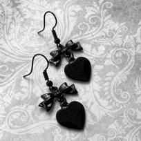 Bowknot Heart Design Juodi kabantys auskarai iš lydinio papuošalai Goth stiliaus išskirtinė dovana moterims merginoms kasdieniai kasdieniai juoda