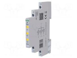 Voltage indicator | 3x230VAC | IP20 | for DIN rail mounting | LK-703