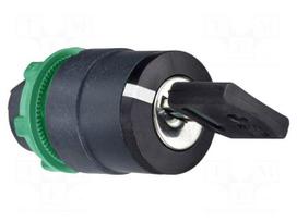 Switch: rotary with key | 22mm | Stabl.pos: 1 | black | none | IP66