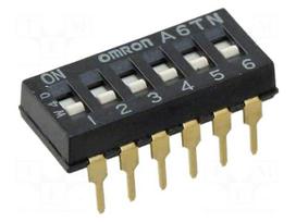 Switch: DIP-SWITCH | Poles number: 6 | ON-OFF | 0.025A/24VDC | Pos: 2