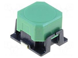 Switch: keypad | Pos: 2 | SPST-NO | 0.05A/16VDC | green | SMT | 6x6.9mm