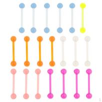 20pcs Luminous Acrylic Assorted Colorful Nipplering Barbell 1.8mm