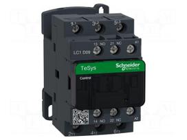 Contactor: 3-pole | NO x3 | Auxiliary contacts: NO + NC | 380VAC | 9A