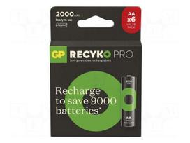 Re-battery: Ni-MH | AA | 1.2V | 2000mAh | ReCYKO PRO | blister | 6pcs.