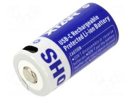 Re-battery: Li-Ion | 16340 | 3.6V | 900mAh | Socket USB | Ø16.5x34mm
