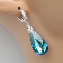 CAOSHI Bright Bule Crystal Pendant Earrings Female Party Jewelry Delicate Design Accessories for Women Fashion Lady Wedding Gift